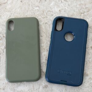 Two iPhone XR cases. One Otterbox and one Otofly